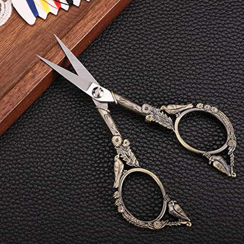 Vintage Sewing Scissors,stainless Steel Sharp Tip Embroidery Scissors With  Bird Pattern,small Shear For Dressmaker Cross Stitch Sewing,craft