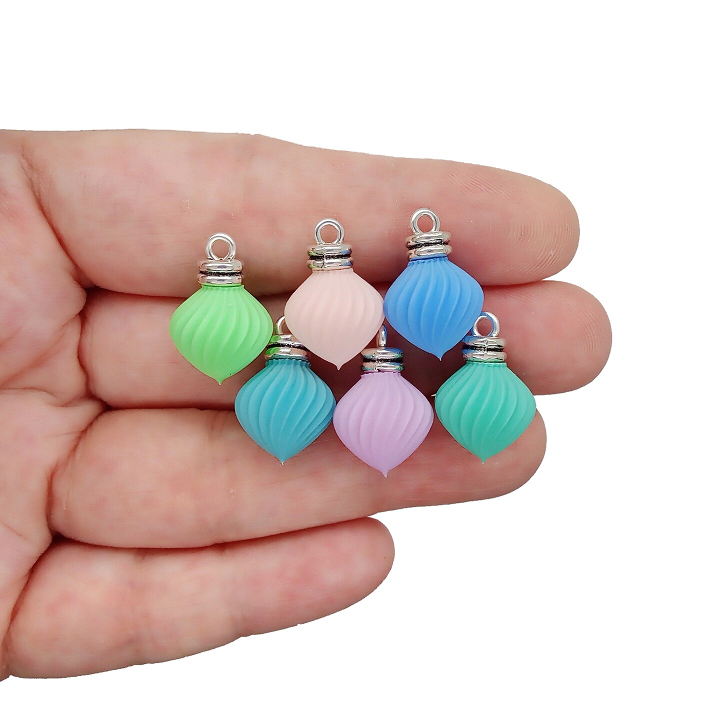 10 Mini Christmas Ornaments, Cute Pastel Baubles for Tiny Trees, Dollhouse Miniatures, Adorabilities