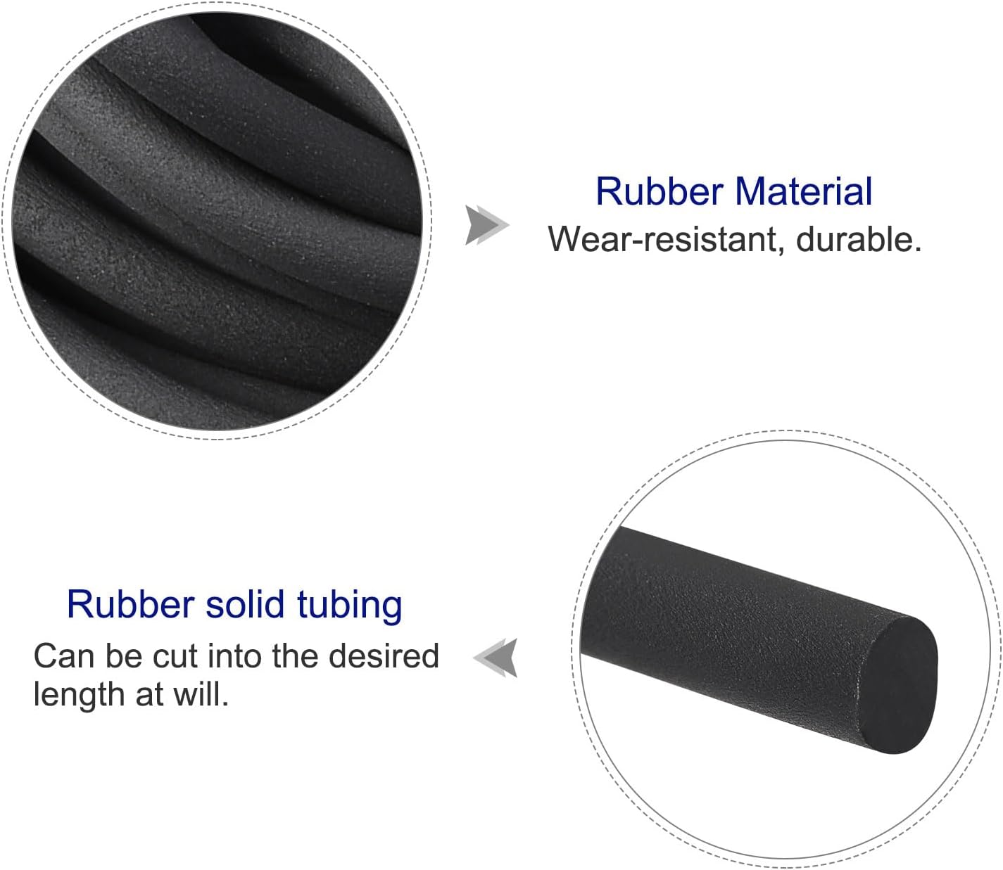 Solid Rubber Cord Tubing 10ft 4mm Dia Matte Black Rubber Tube for DIY Craft Beading Necklaces Bracelet