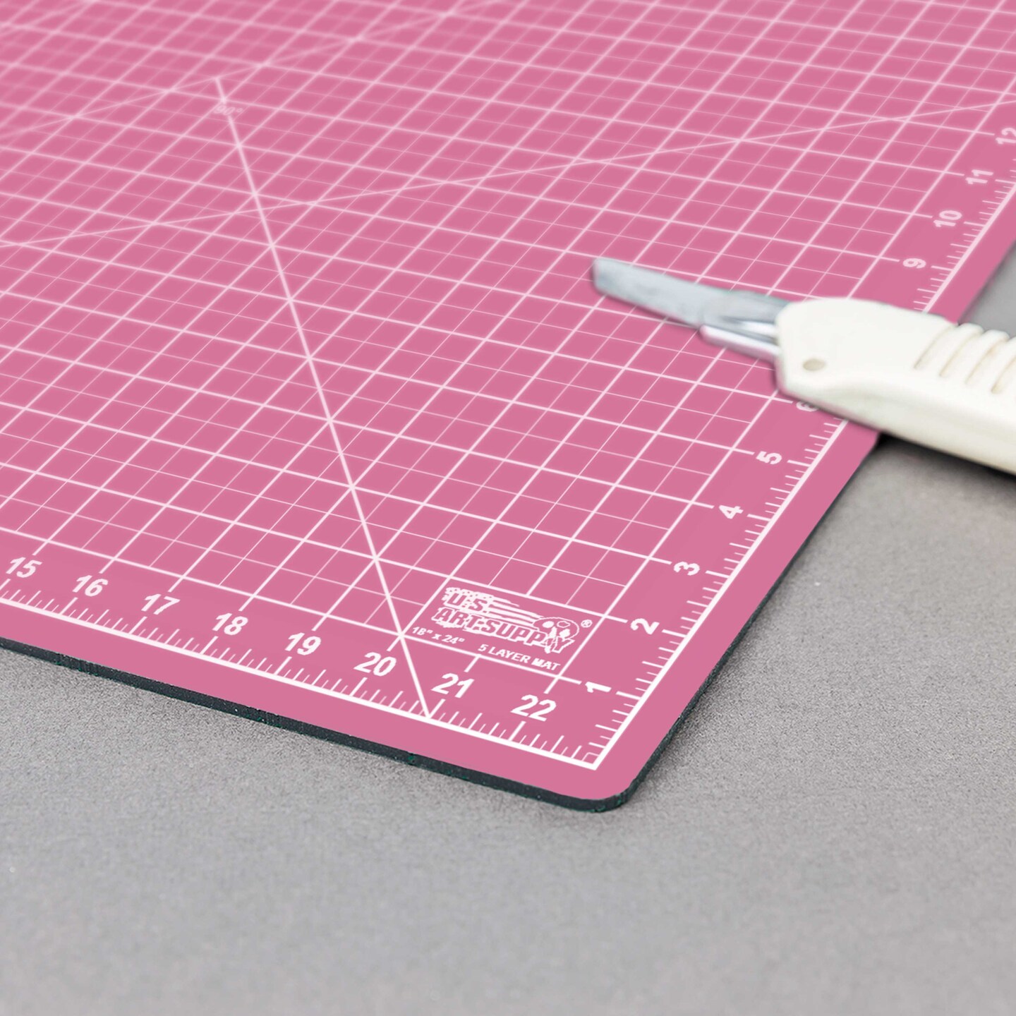 18" x 24" Self-Healing Cutting Mat 5-Ply (2 Pack) - Double-Sided Pink/Blue Craft Mat, Non-Slip Cutting Mats for Crafts, Sewing, Quilting, Scrapbooking