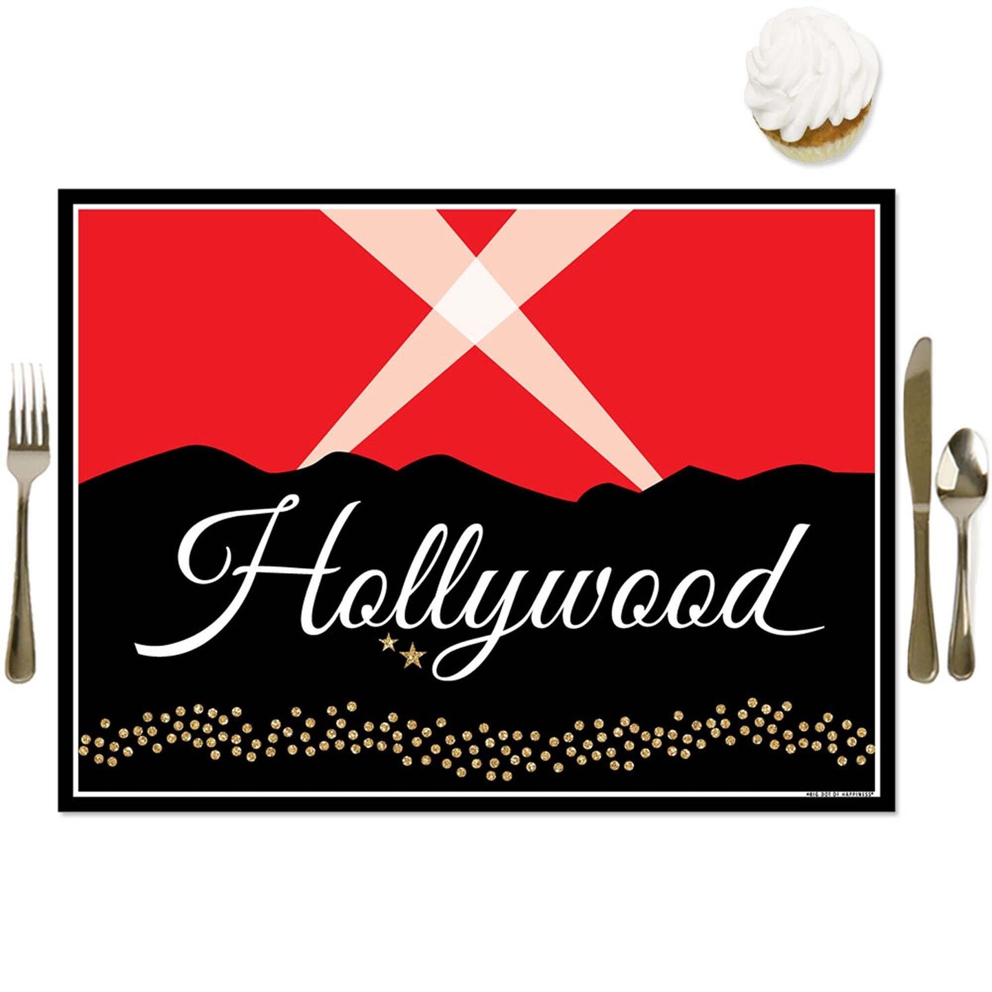 Big Dot of Happiness - Red Carpet Hollywood - Movie Night Party Centerpiece and Table Decoration Kit