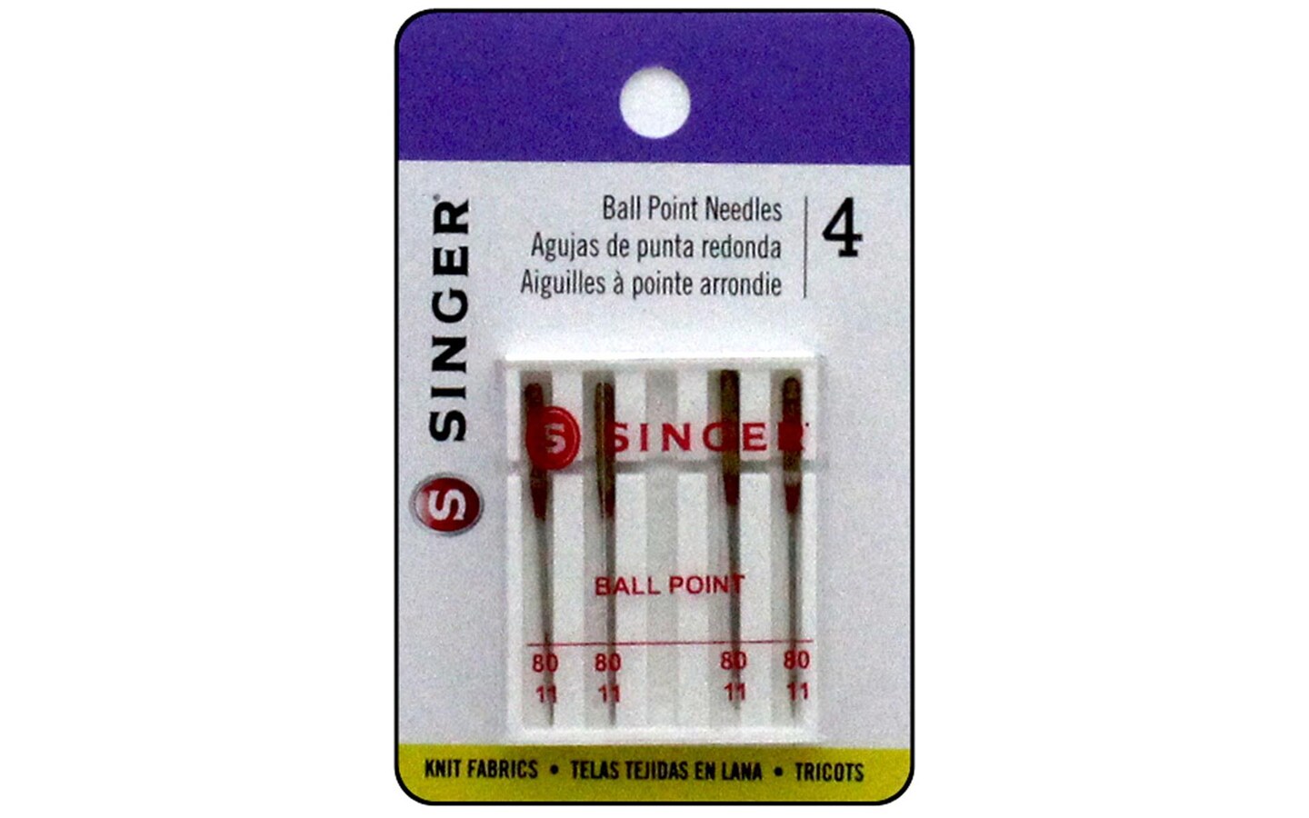 Singer Mach Needle Ball Point Sz 80/11 4pc
