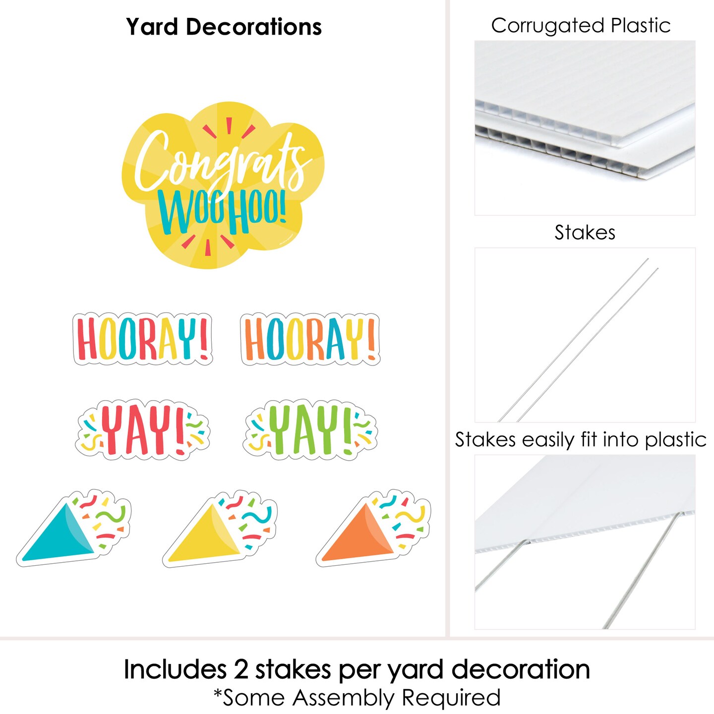 Big Dot of Happiness Congrats - Yard Sign and Outdoor Lawn Decorations - Congratulations Yard Signs - Set of 8
