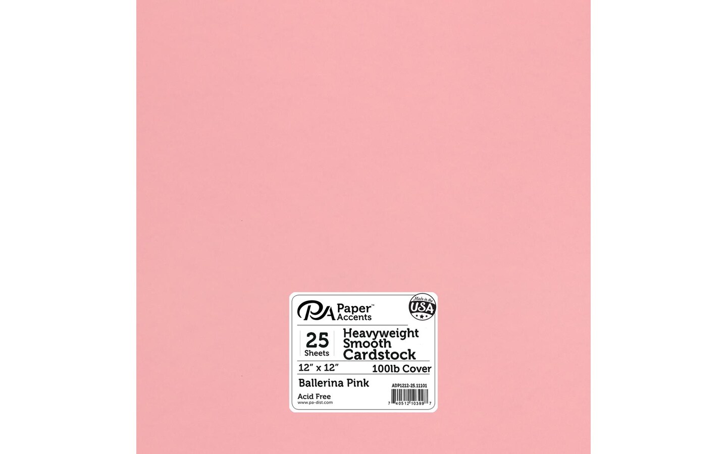PA Paper Accents Heavyweight Smooth Cardstock 12 x 12 Ballerina Pink,  100lb colored cardstock paper for card making, scrapbooking, printing,  quilling and crafts, 25 piece pack