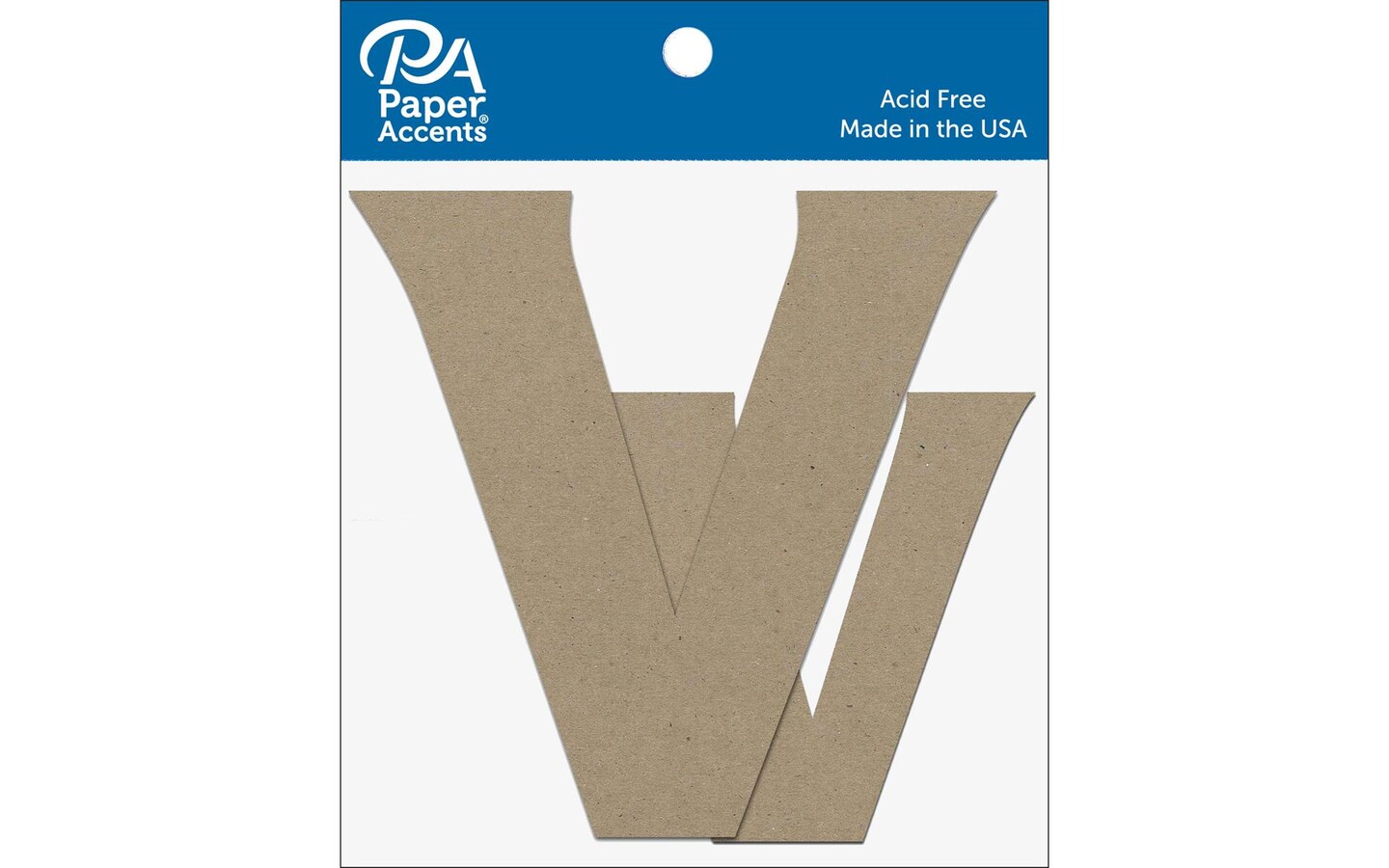 Chipboard Letter 4&#x22; Vv 2pc Natural