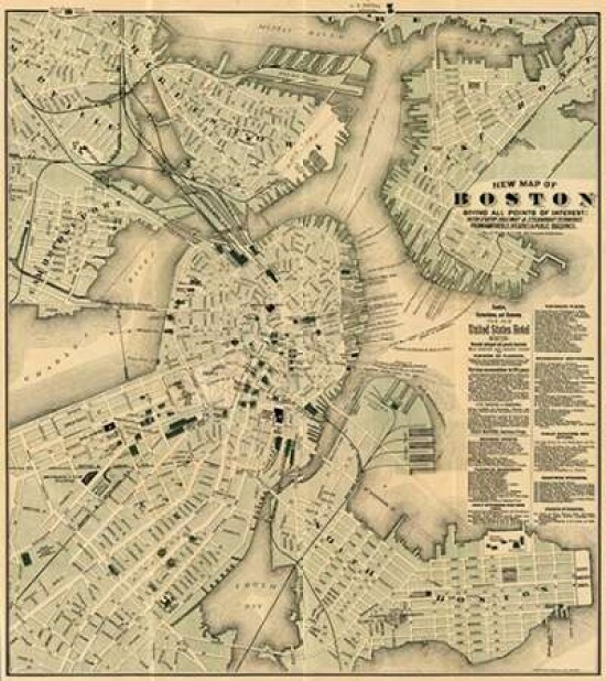 Boston Massachusetts 1884 Poster Print by Tilly Haynes - Item # VARPDX295084
