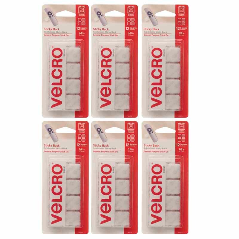 Velcro Part # - Velcro 7/8 In. Sticky Back Squares (12-Pack) - Hook & Loop  Fasteners - Home Depot Pro
