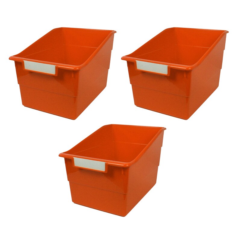 Tattle&#xAE; Wide Shelf File, Orange, Pack of 3
