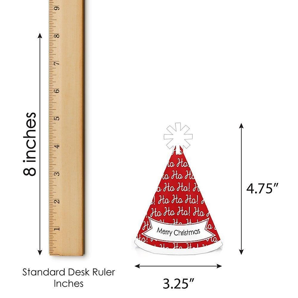 Big Dot of Happiness Jolly Santa Claus - Mini Cone Merry Christmas Party Hats - Small Little Party Hats - Set of 8