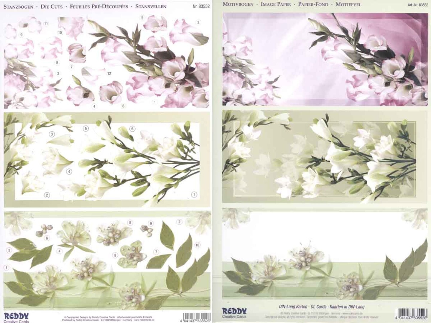 Reddy Creative Cards 3D Precut - (2 Sheets)& Image page DL Cards