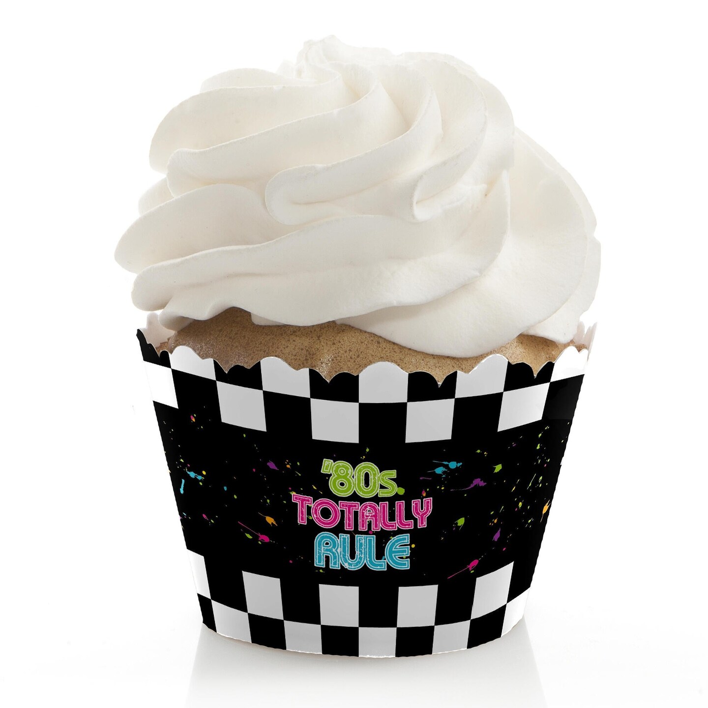 Big Dot of Happiness 80&#x27;s Retro - Totally 1980s Party Decorations - Party Cupcake Wrappers - Set of 12