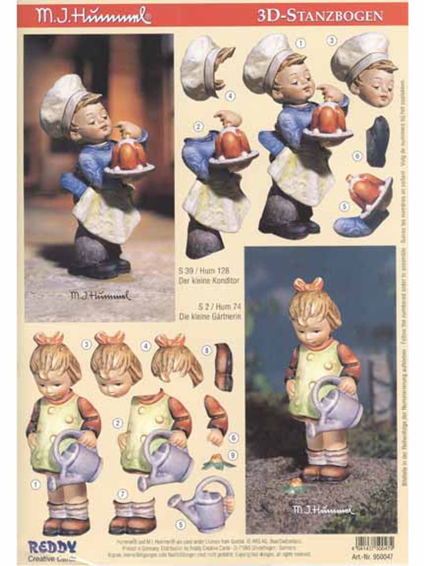 Reddy Creative Cards 3D Hummel step by step Chef &#x26; Gardener