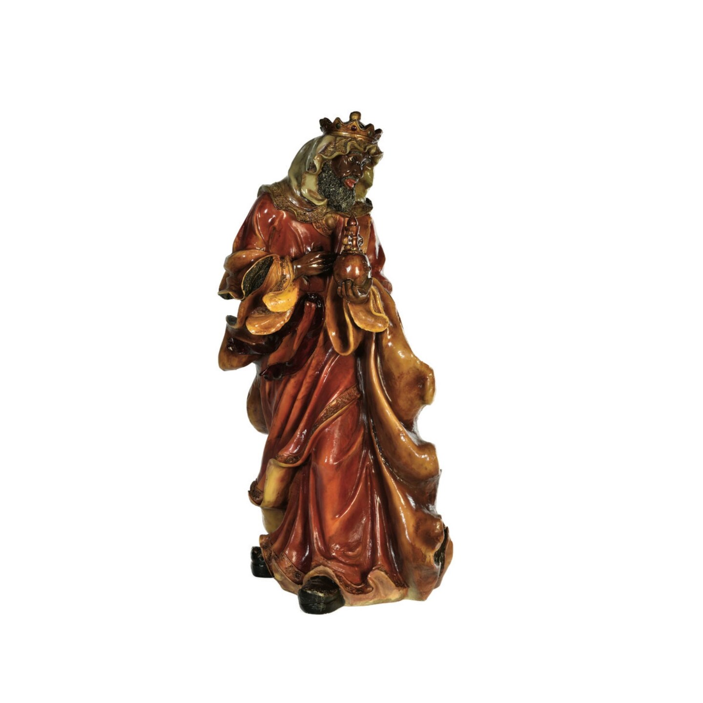 Barcana 40.5&#x22; Brown and Ivory King Balthazar Christmas Nativity Figurine