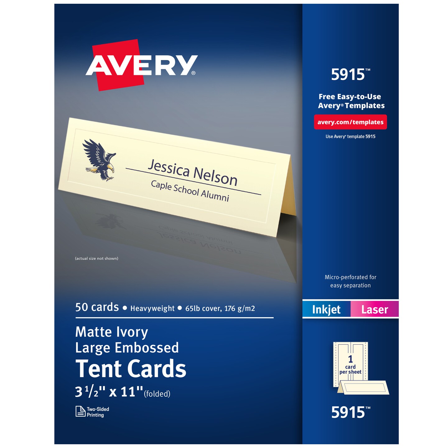 Avery Printable Large Tent Cards, 3.5