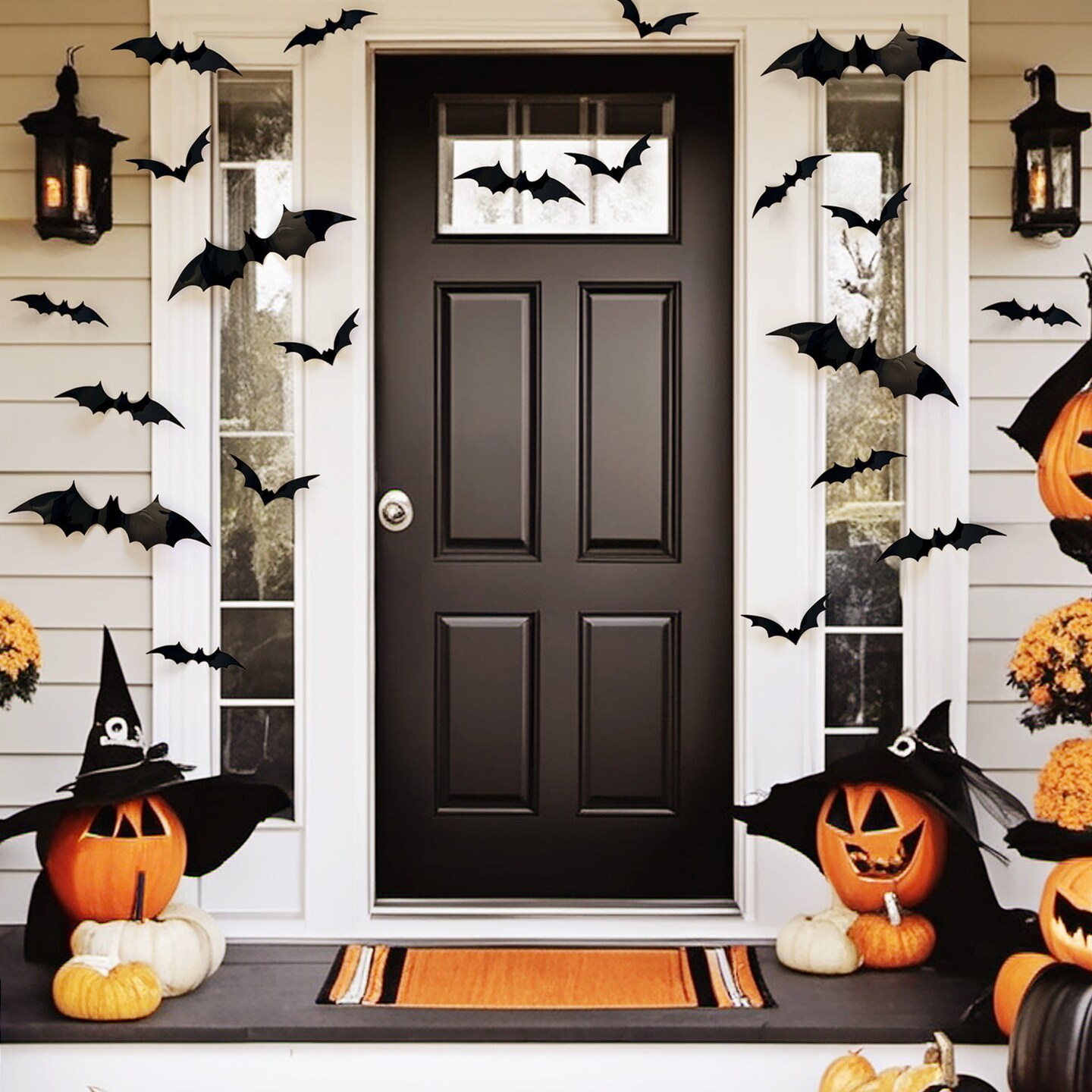 Wrapables 3D Bat Decorative Wall Decor Stickers, Decals for Halloween, Parties (60 pcs)