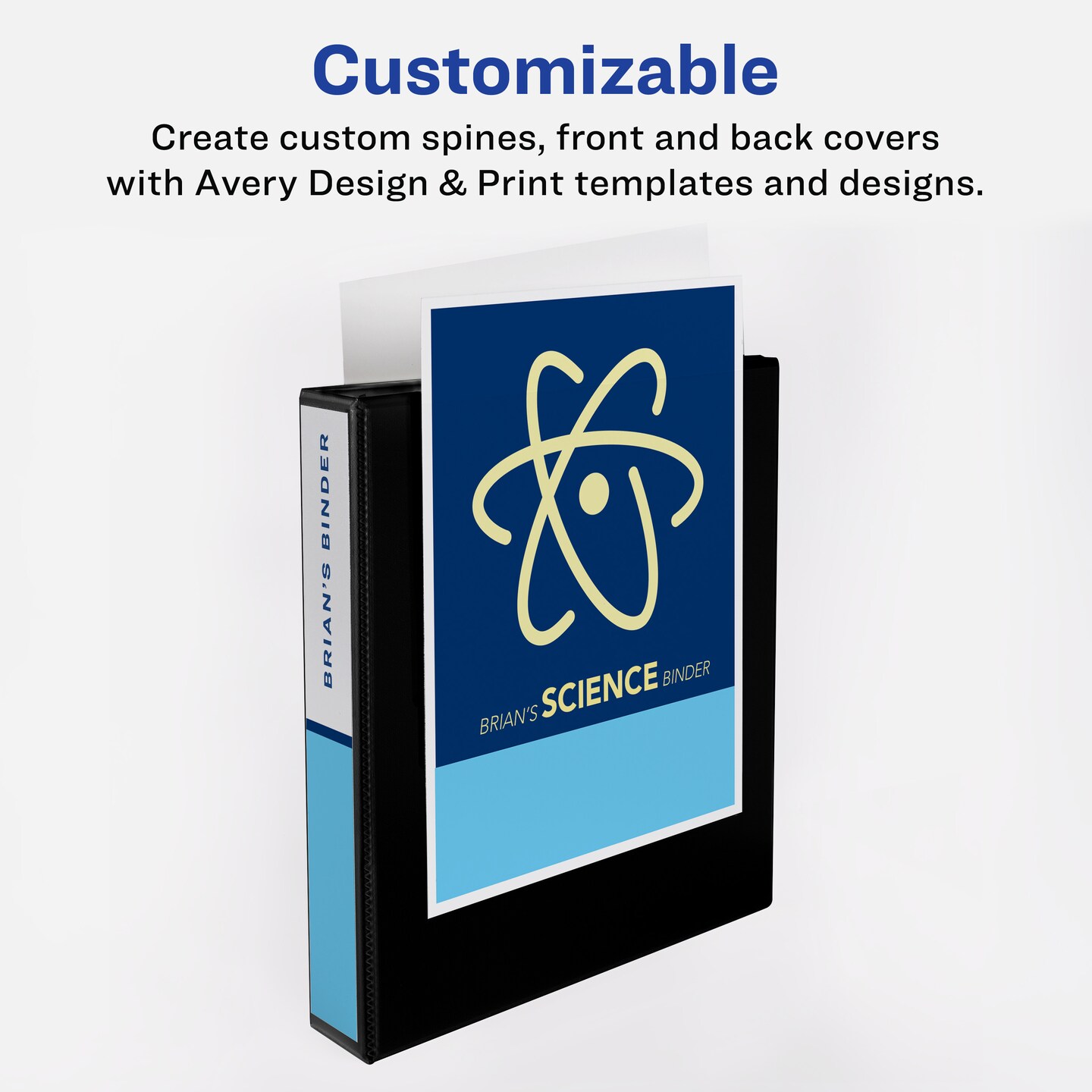 Avery Two-Tone Durable View 3 Ring Binder, 1.5 Inch Slant Rings, Blue/Teal Binder (17292)