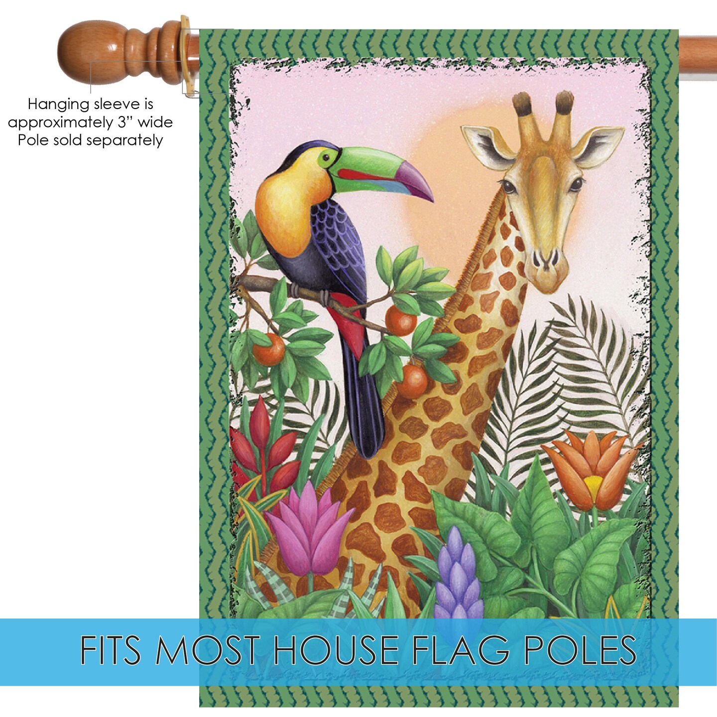 A Giraffe Toucan Share Decorative Giraffe Flag