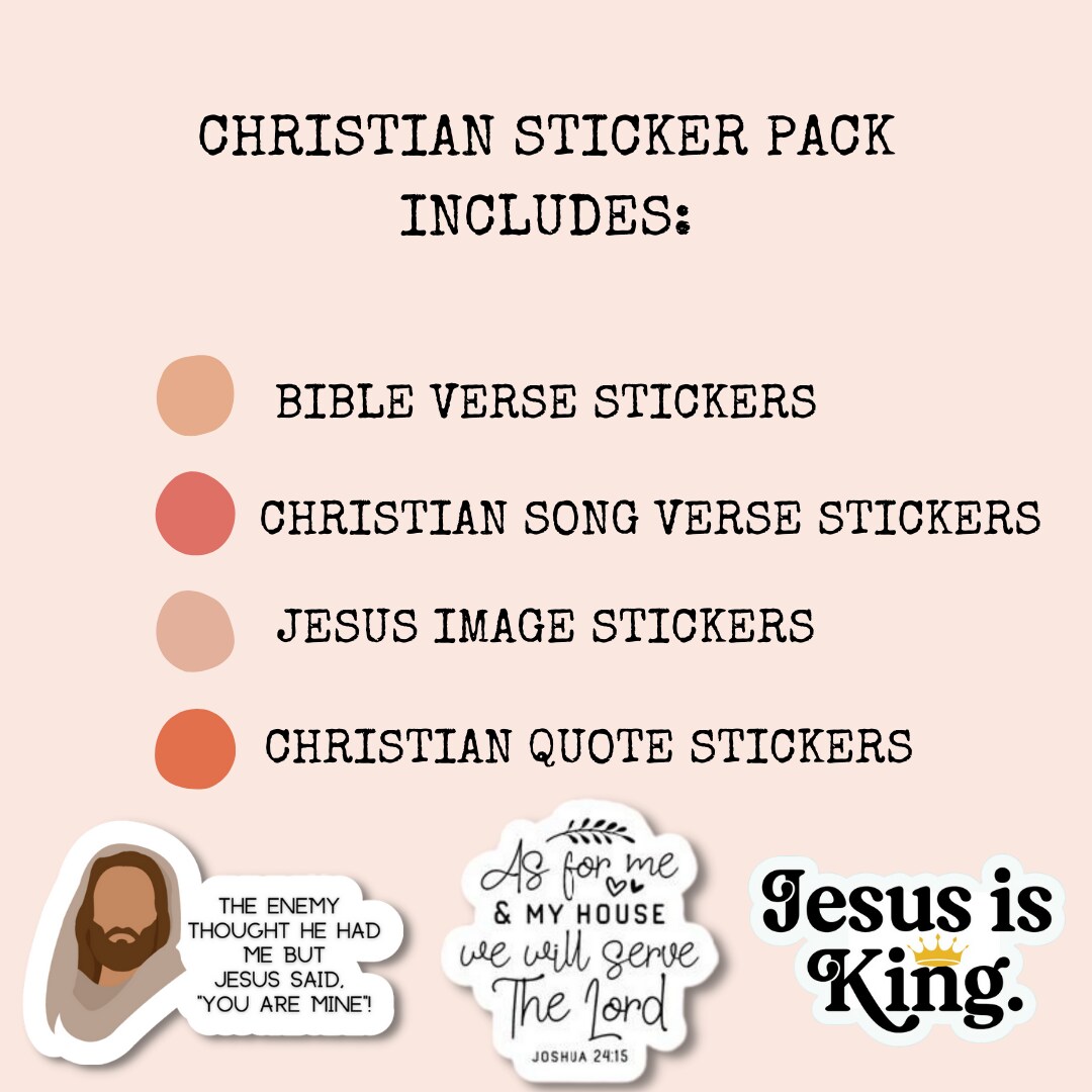 Bible Verse Sticker Bundle, Religious Quote Stickers, Religious