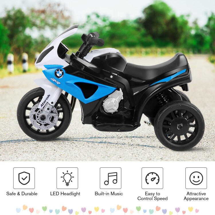 6V Kids 3 Wheels Riding Electric Motorcycle with Music and Headlights Perfect for Birthday or Christmas