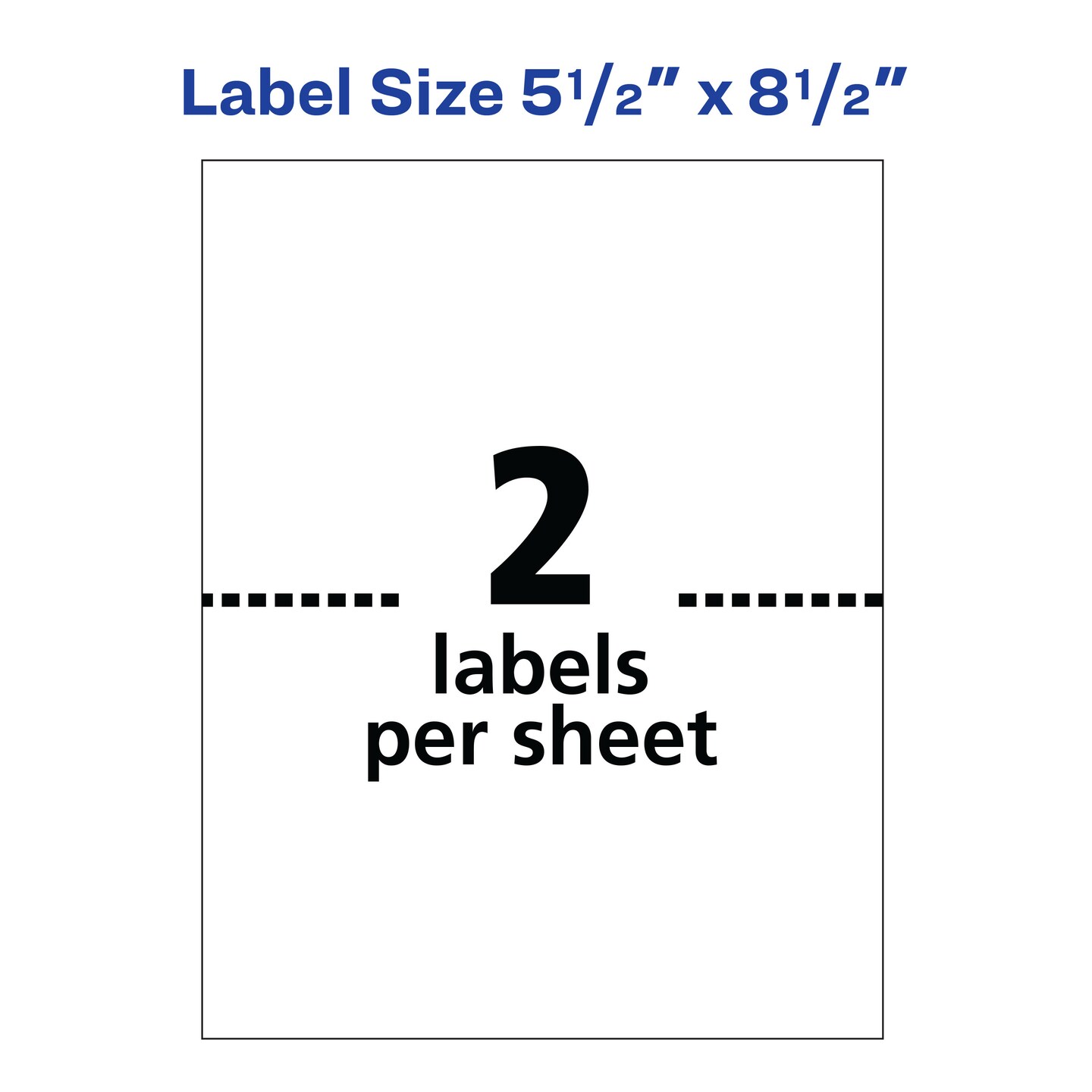 Avery Printable Shipping Labels, 5.5" x 8.5" Customizable Stickers, White, 200 Blank Mailing Labels, Great for Mailing, Shipping, Organizing, and More (8426)