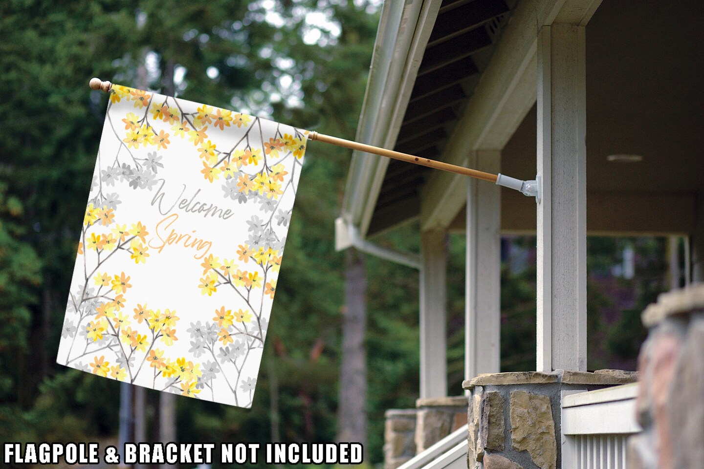 Welcome Spring Blossoms Decorative Spring Double Sided Flag