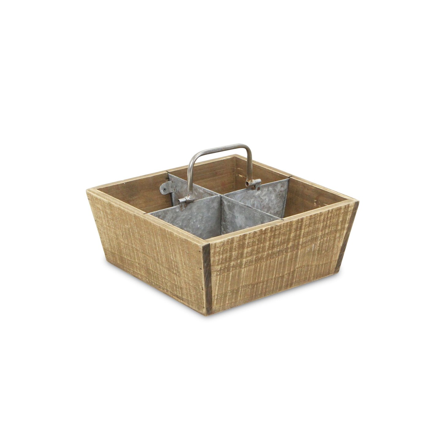 Contemporary Home Living 9.5" Brown and Gray Four Compartment Caddy with Divider