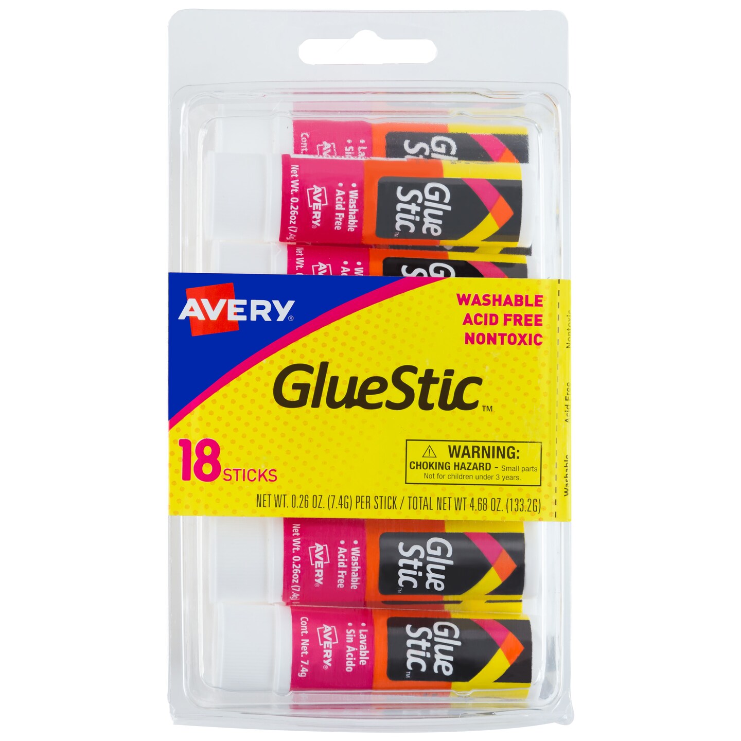 Avery Glue Stick, White, 0.26 oz., Washable, Nontoxic, 18 Permanent Glue  Sticks (98001)