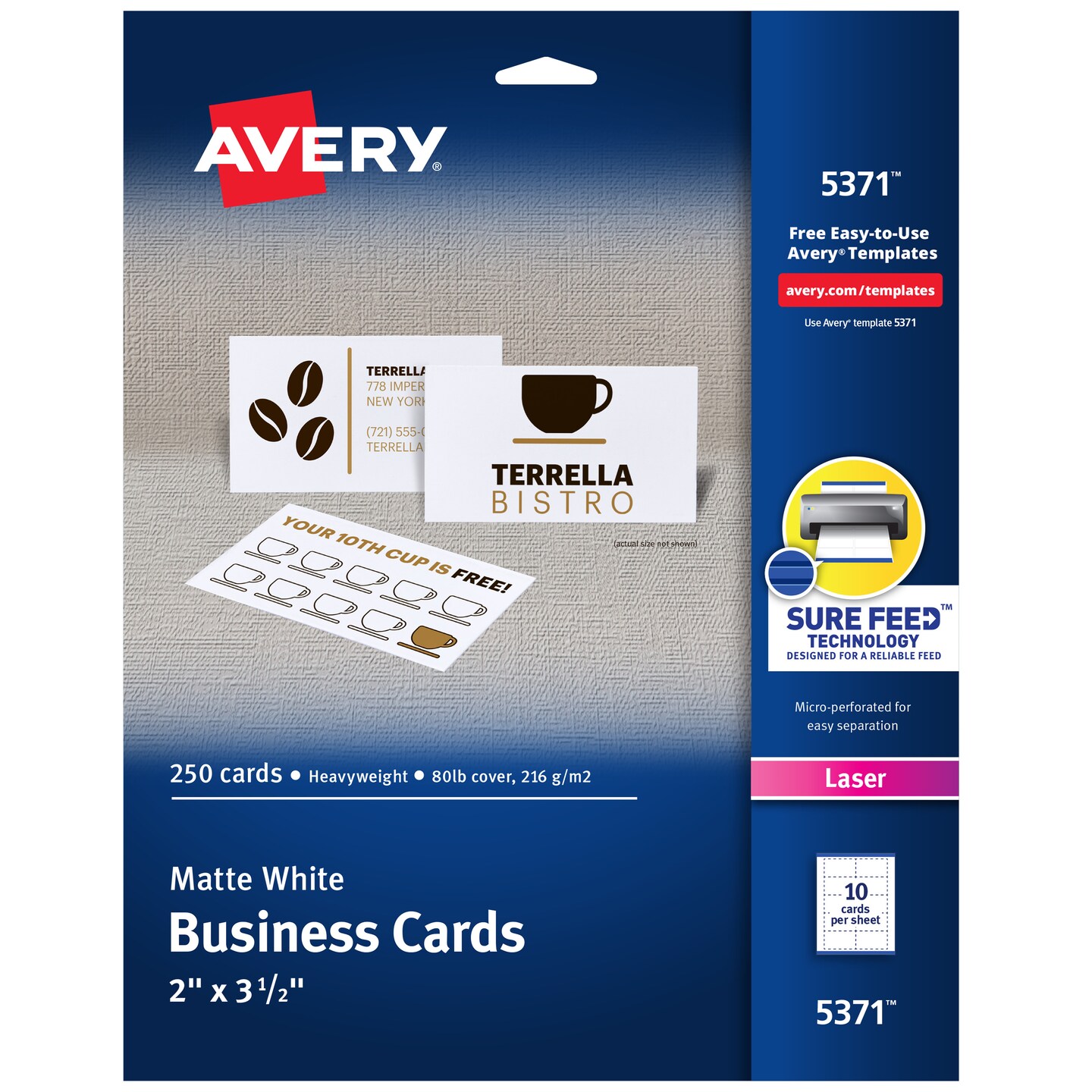 Avery Printable Business Cards with Sure Feed Technology, 2