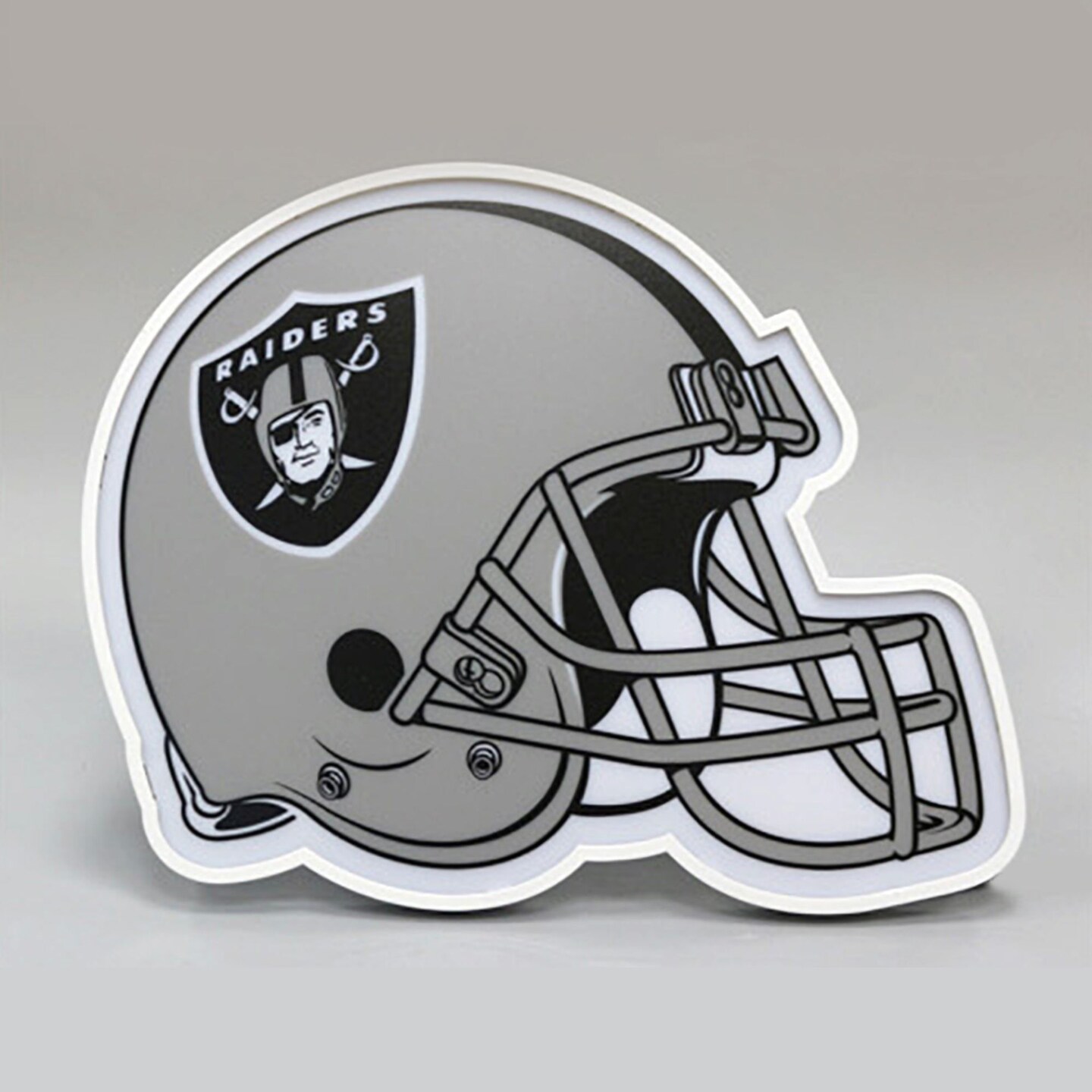 The Memory Company 13.5" Black and White NFL Las Vegas Raiders LED Lighted Helmet Lamp