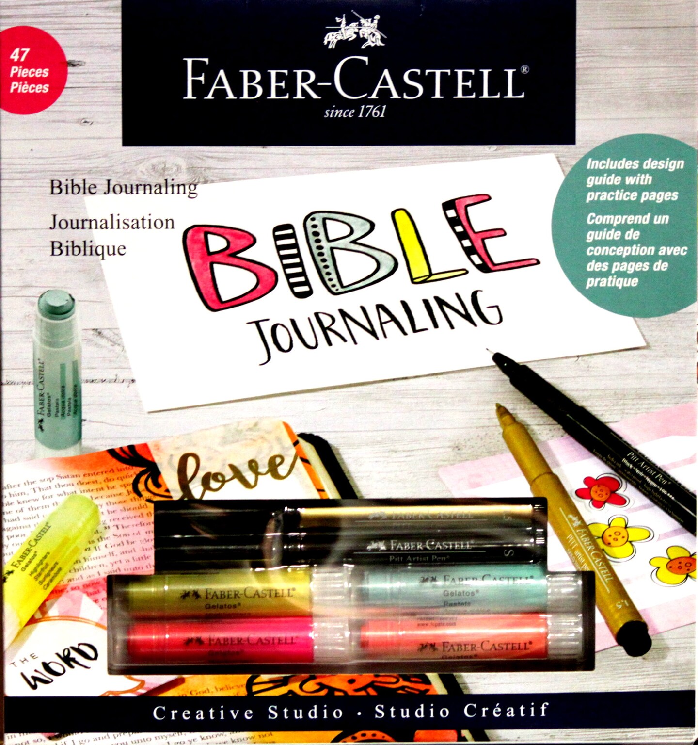 Faber Castell Bible Journaling Set 47 Pieces New Bible Highlighters &  Stencils 
