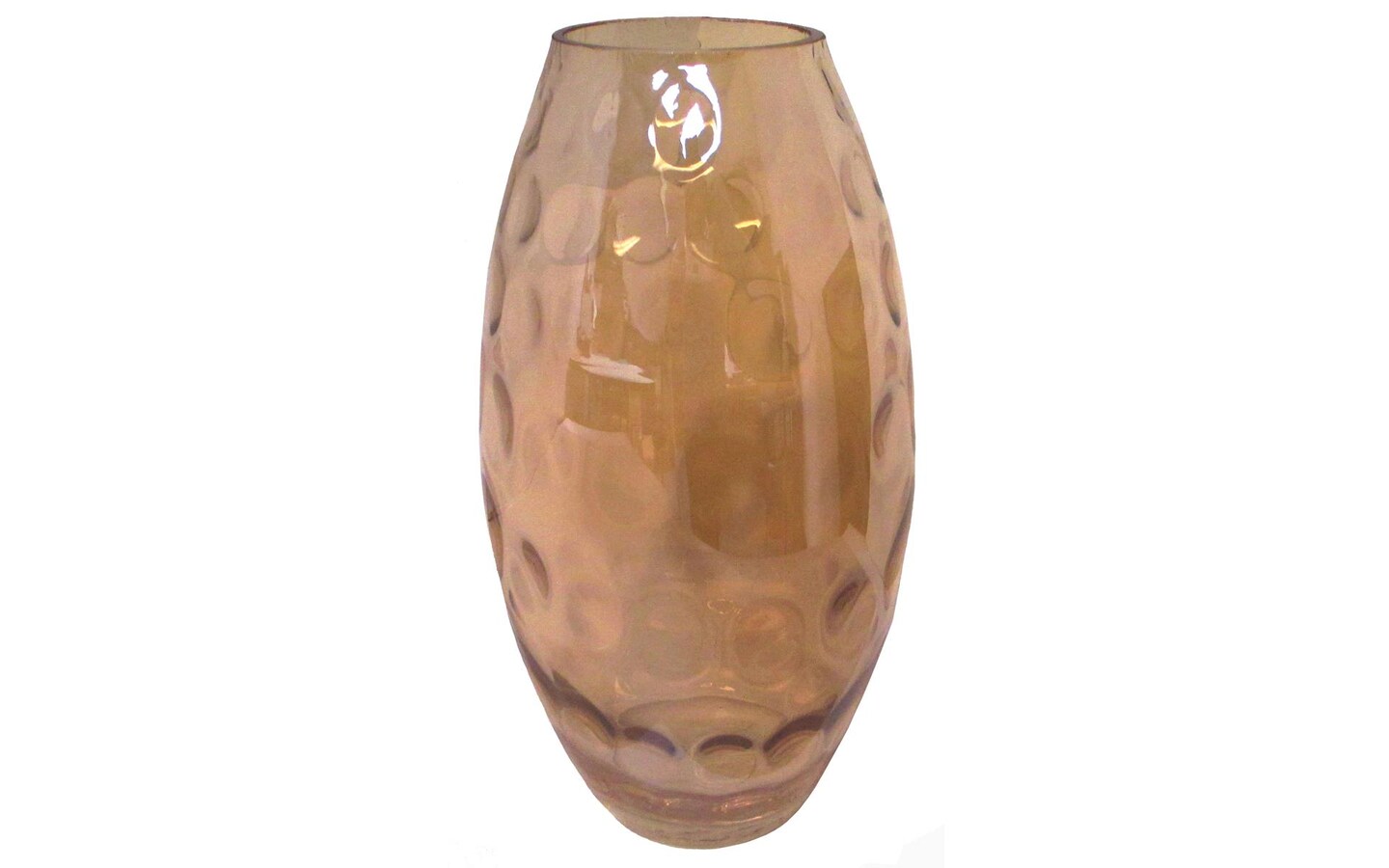 Glass Vase w/Round Designs Gold
