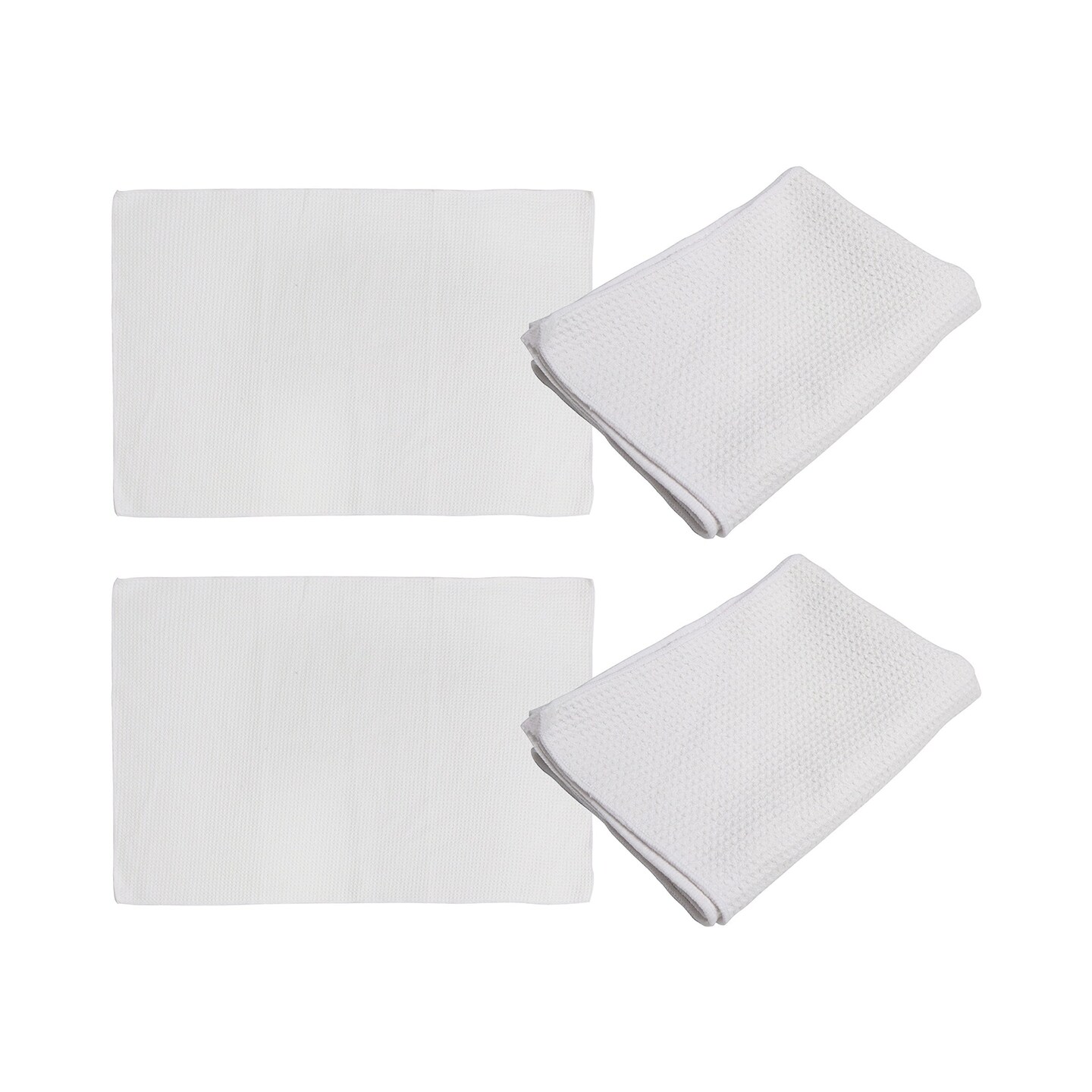 Craft Express 4 Pack White Sublimation Small Waffle Kitchen Towels