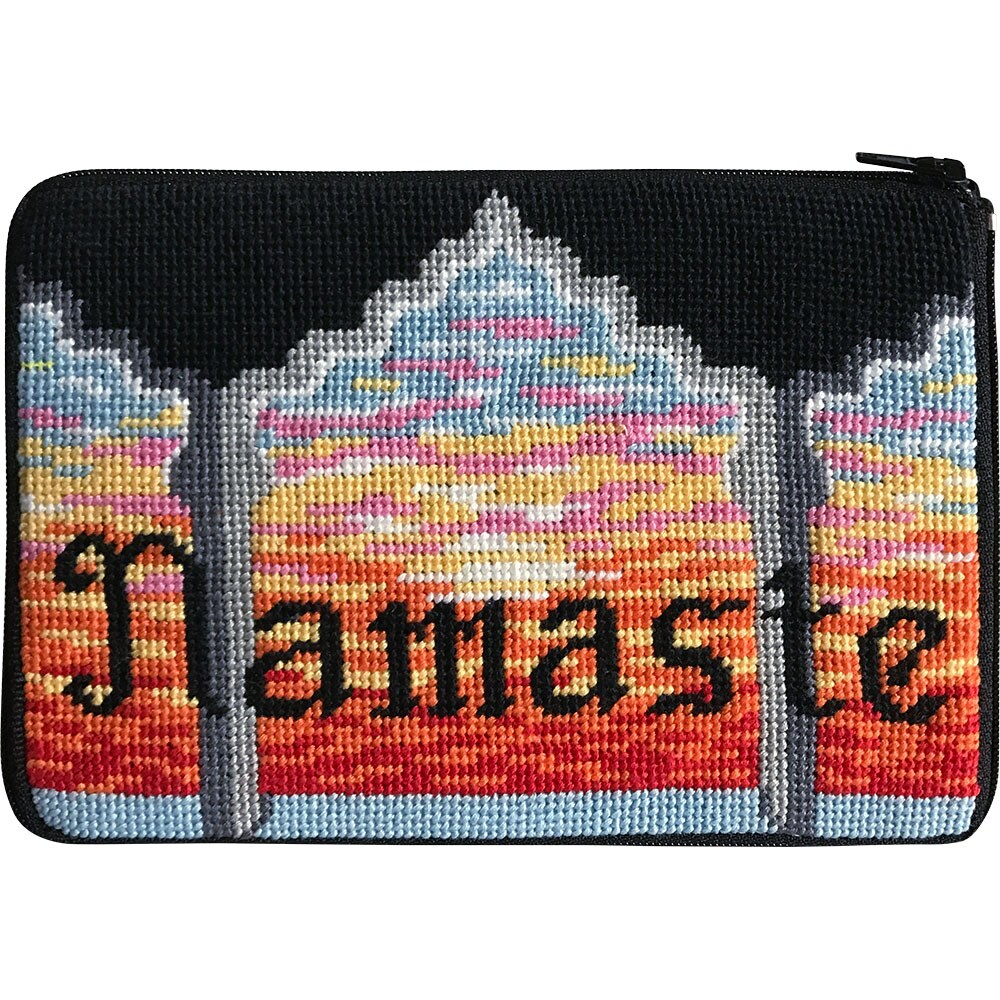 Stitch &#x26; Zip Needlepoint Purse Kit- Namaste
