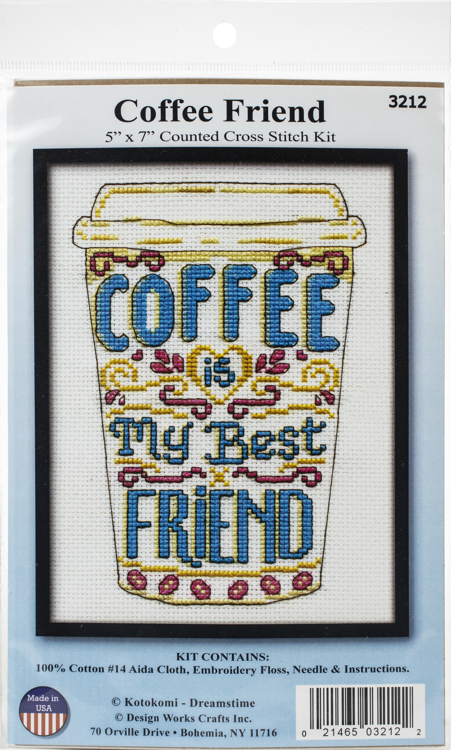Design Works Counted Cross Stitch Kit 5&#x22;X7&#x22;-Coffee