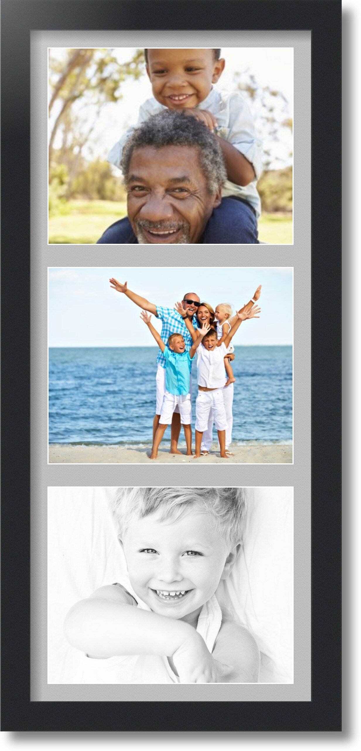 ArtToFrames Collage Photo Picture Frame with 3 - 8x10 inch Openings, Framed in Black with Over 62 Mat Color Options and Plexi Glass (CSM-3926-2156)