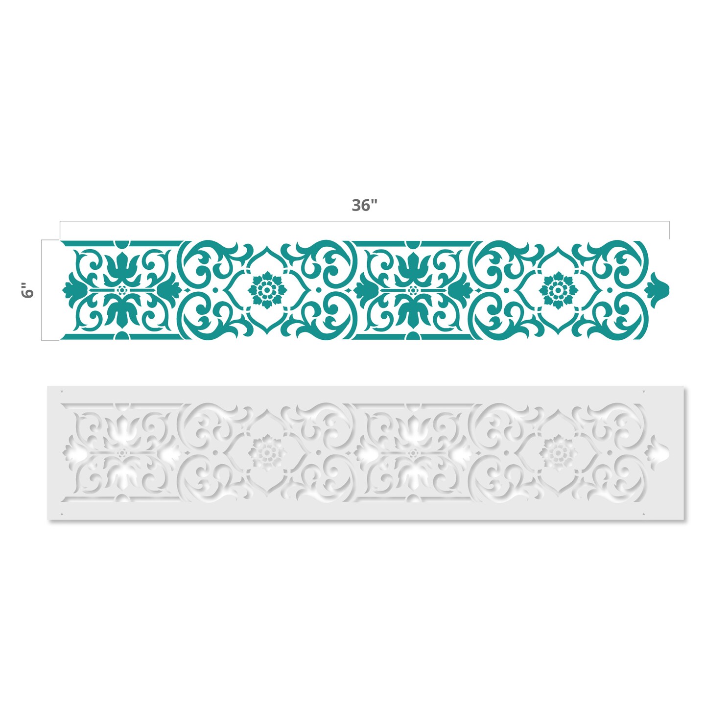 Vertical Scroll Wall Stencil | 3386 by Designer Stencils | Pattern Stencils |