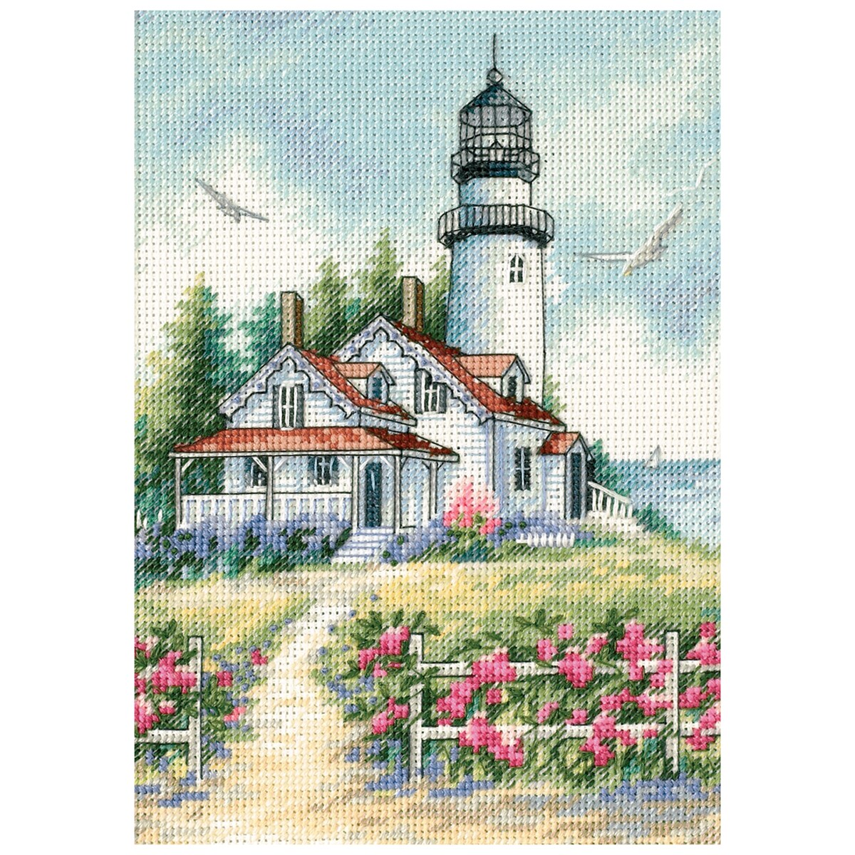 Dimensions Gold Petite Counted Cross Stitch Kit 5"X7"-Scenic Lighthouse