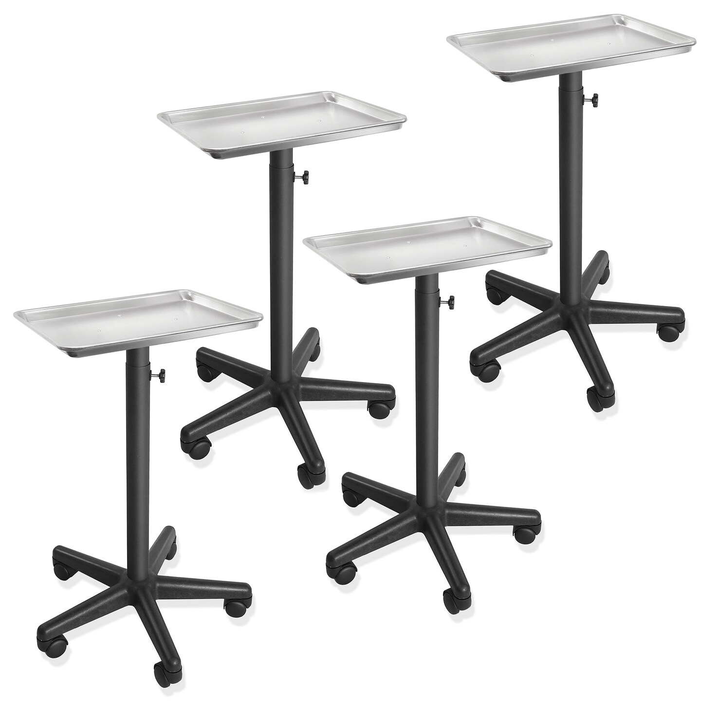 Saloniture Aluminum Salon Instrument Tray, Heavy-Duty Metal Rolling Base