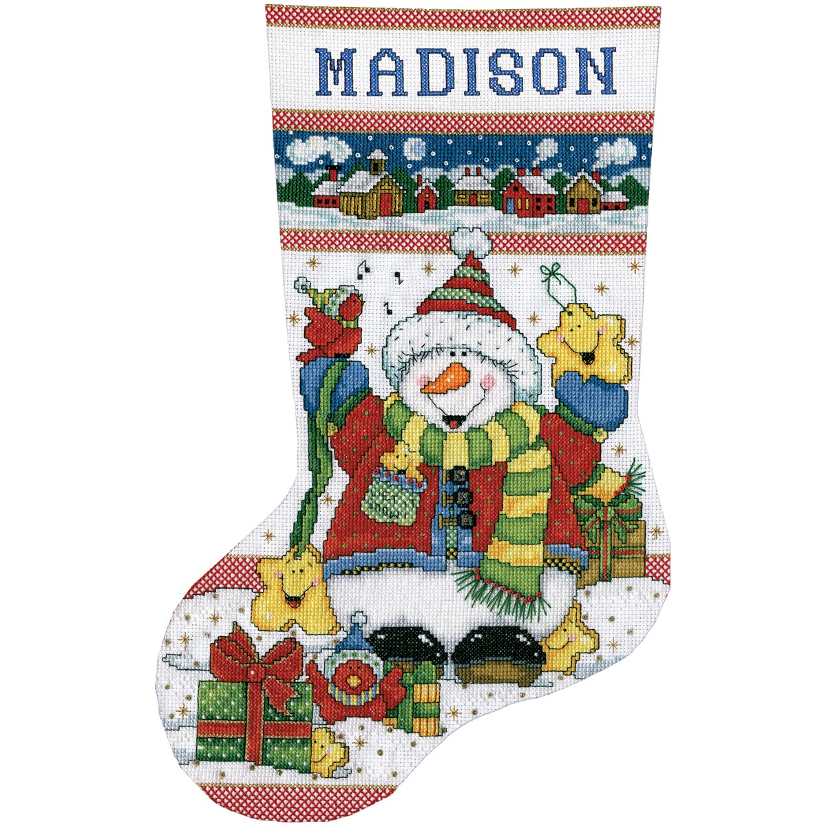 Design Works Counted Cross Stitch Stocking Kit 17&#x22; Long-Snowman Fun
