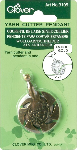 Clover Yarn Cutter Pendant-Antique Gold