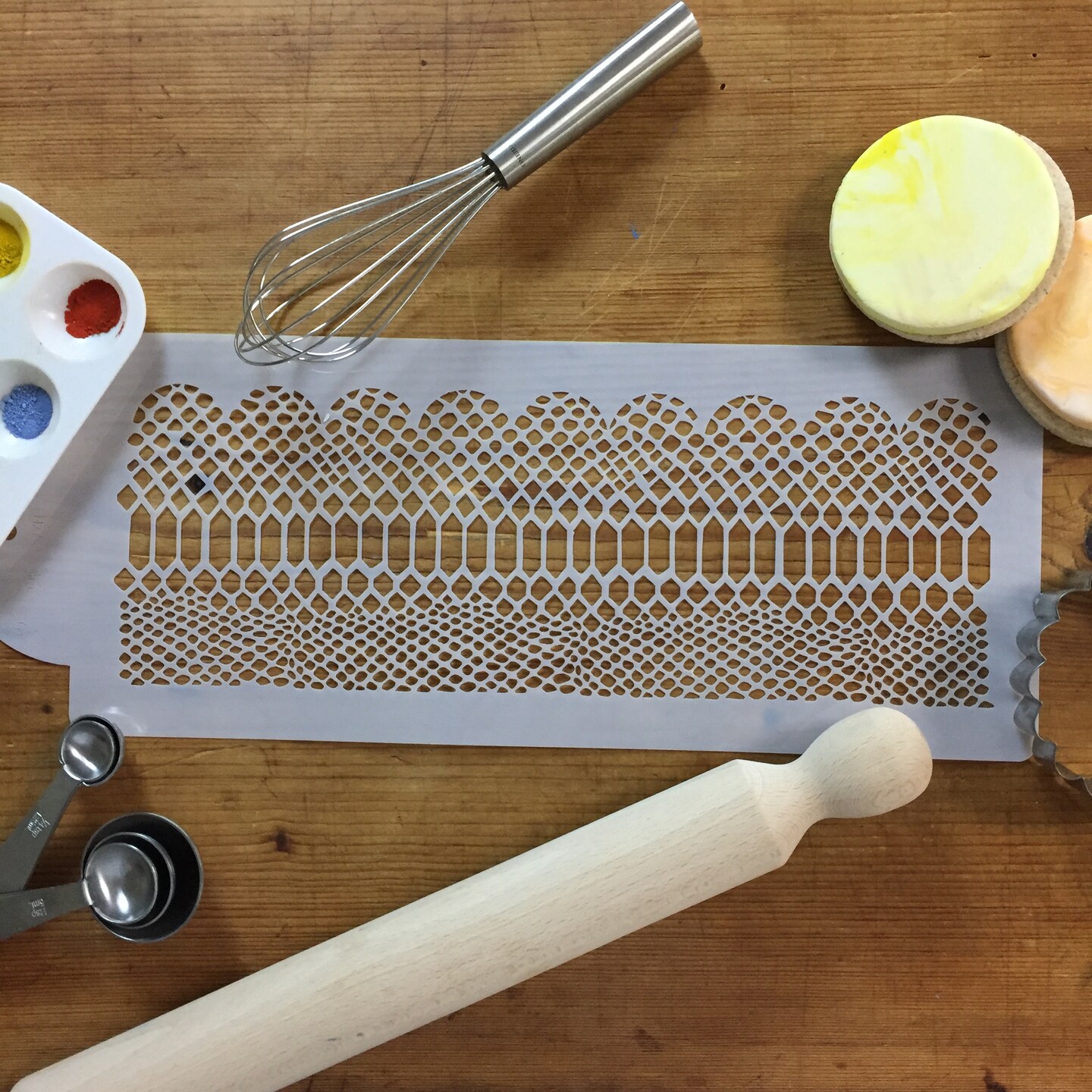 Kerry Vincent&#x27;s Scalloped Python Cake Stencil | C740 by Designer Stencils | Stencils for Royal Icing, Airbrush, Dusting Powder |