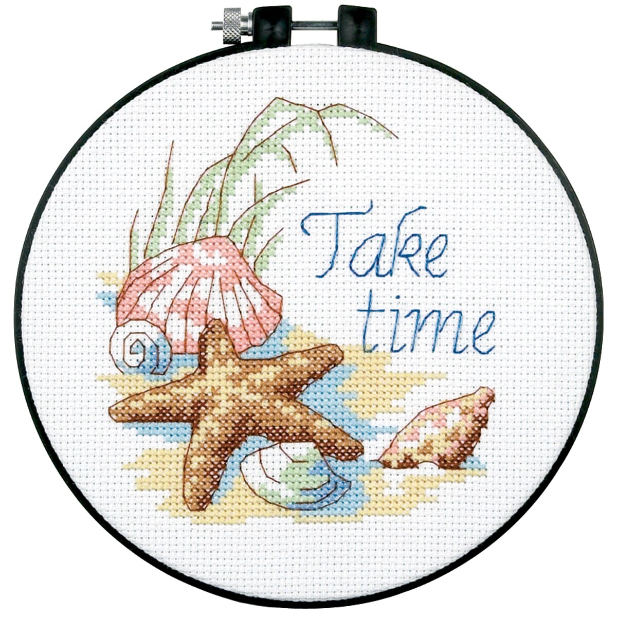 Dimensions Learn-A-Craft Counted Cross Stitch Kit 6" Round-Take Time (14 Count)