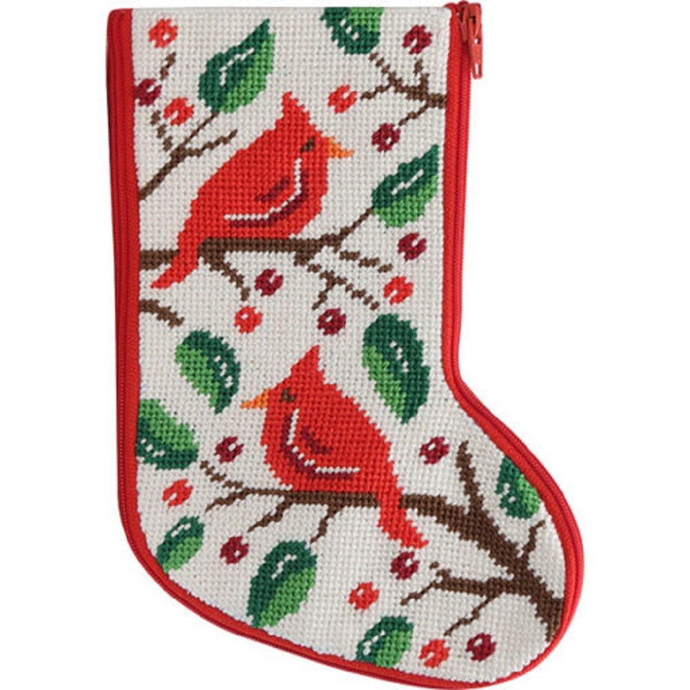 Stitch & Zip Cardinals Mini Stocking Needlepoint Kit Michaels