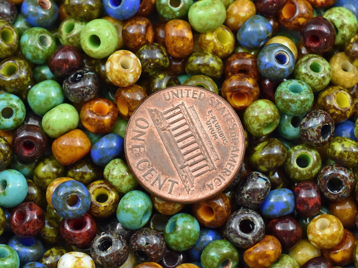 Mixed Picasso Czech 2/0 Seed Beads -- Picasso Seed Beads