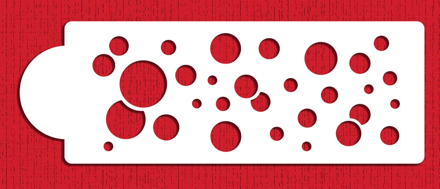 Floating Bubbles Cake Stencil Side | C704 by Designer Stencils | Cake Decorating Tools |