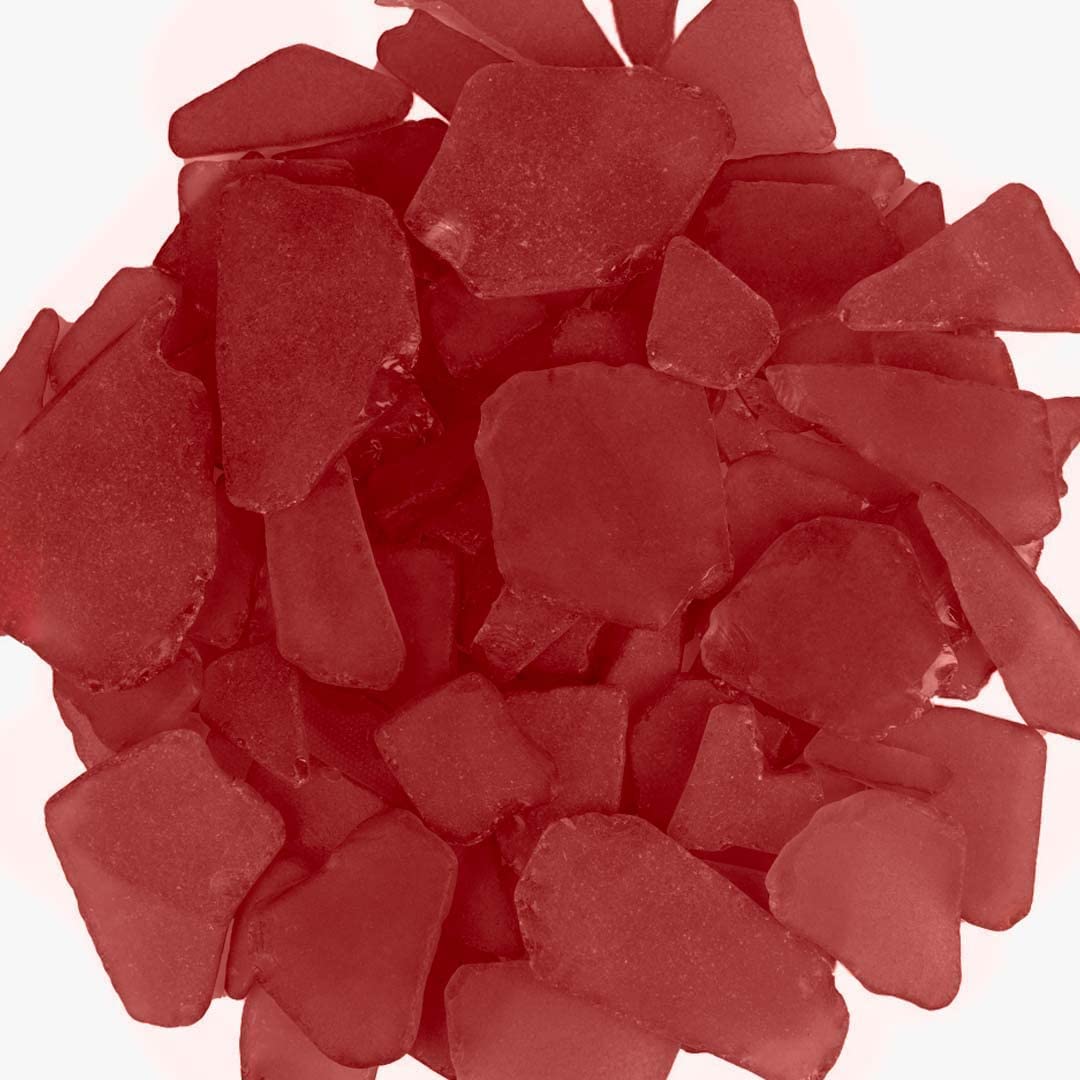 Sea Glass 11 Ounces Red Sea Glass - Bulk Seaglass Pieces for Beach Decor &#x26; Crafts