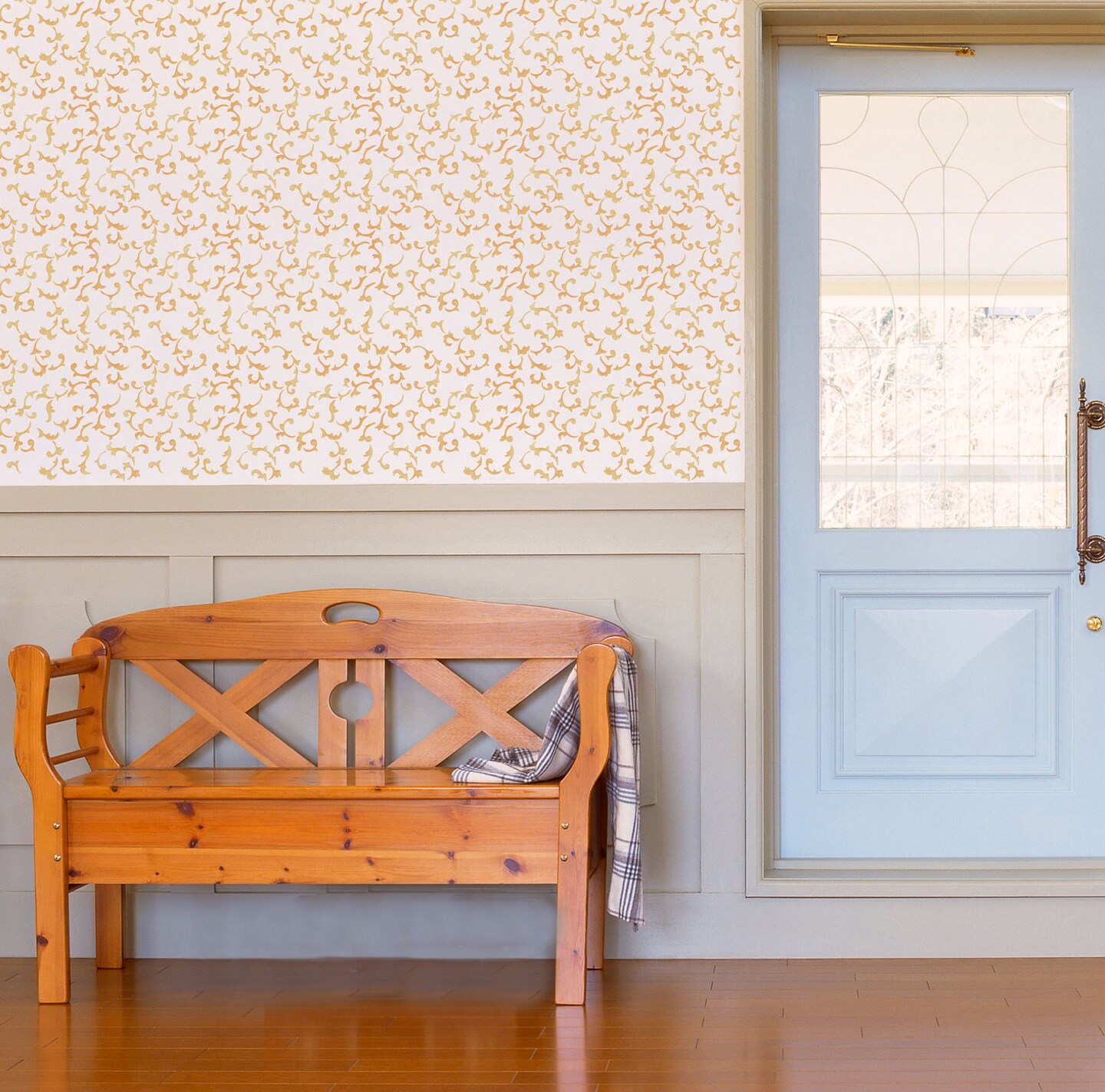 Scroll Wallpaper Wall Stencil | 3303 by Designer Stencils | Pattern Stencils | Reusable Stencils for Painting | Safe & Reusable Template for Wall Decor | Try This Stencil Instead of a Wallpaper | Easy to Use & Clean Art Stencil Pattern