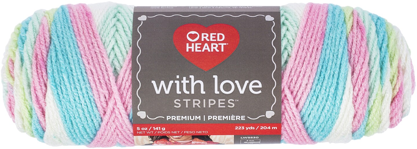 Red Heart With Love Yarn-Candy Stripe