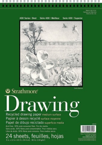RECYCLED DRAWING MEDIUM SURFACE SPIRAL 24 SHEETS 80LB 14X17 Michaels