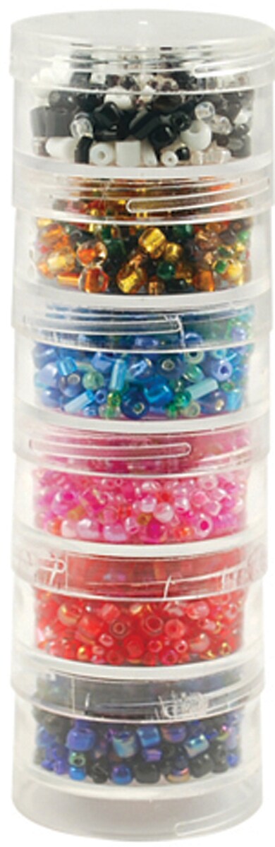 Craft Medley Bead Storage Screw-Stack Canisters 6/Pkg-1.5"X.75"